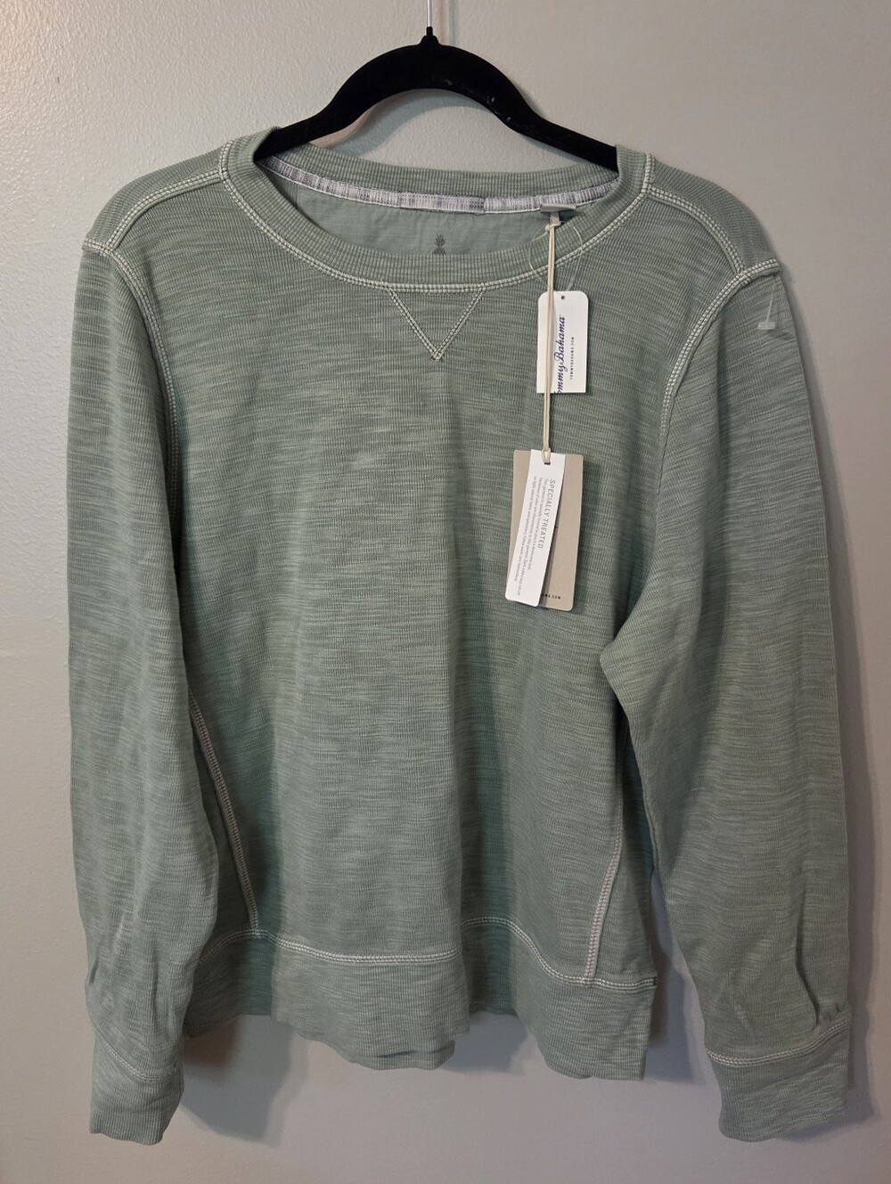 Tommy Bahama Womens Tobago Bay Green Preppy Casual  Pullover Sweater. Sz L